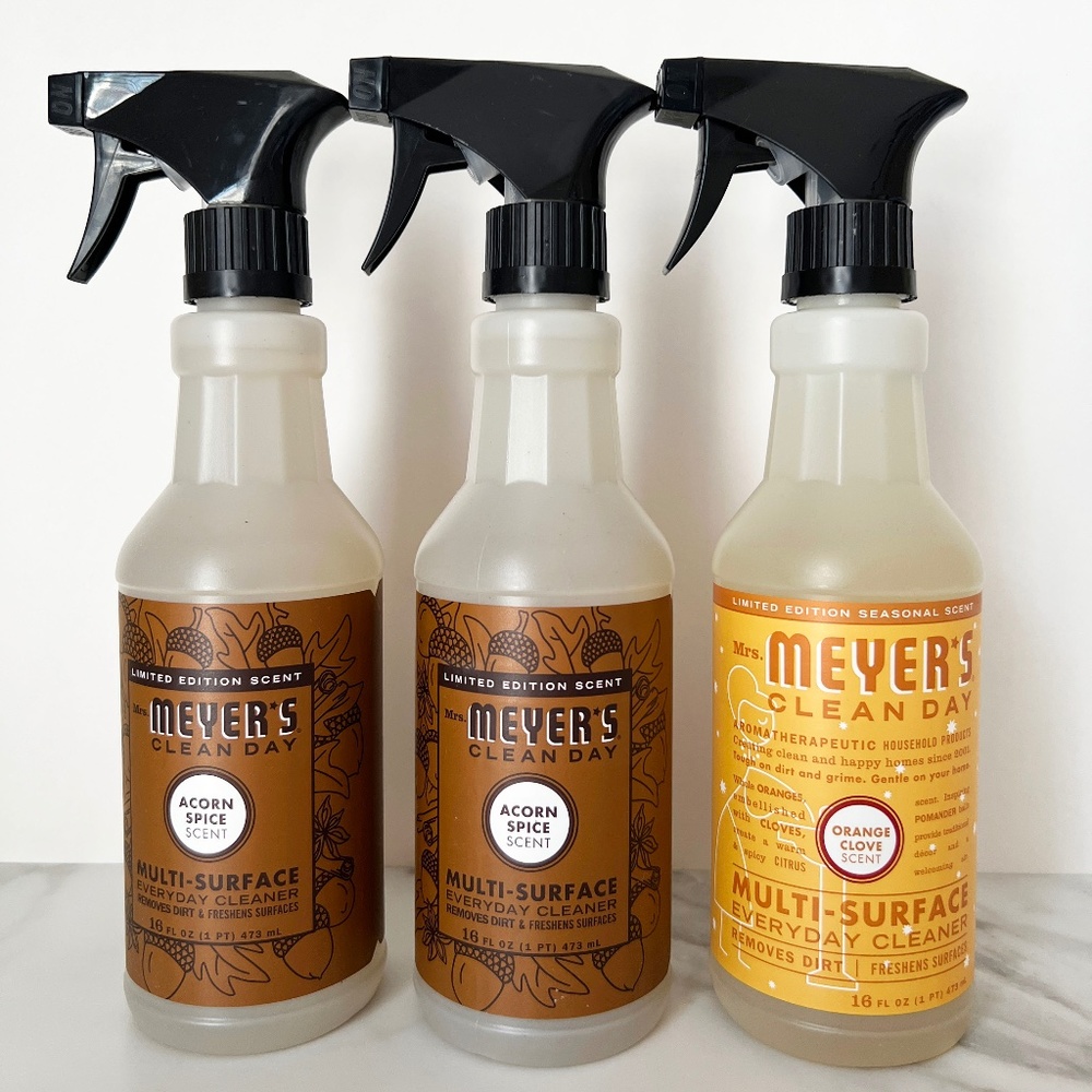 SOLD - 3 Mrs. Meyer's Clean Day Acorn Spice & Orange Clove Multi-Surface Spray